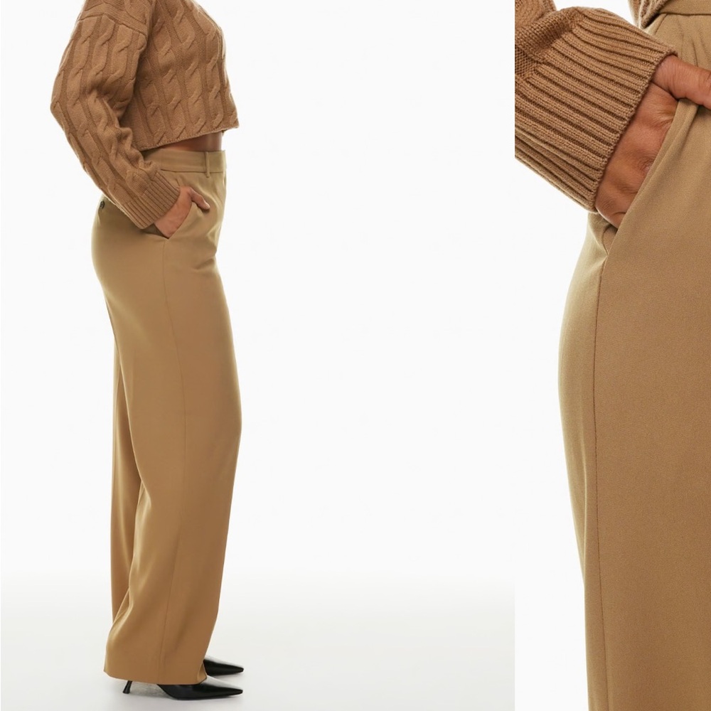 Aritzia Wide-Leg Pants in Camel/Tan - Picture 5 of 5
